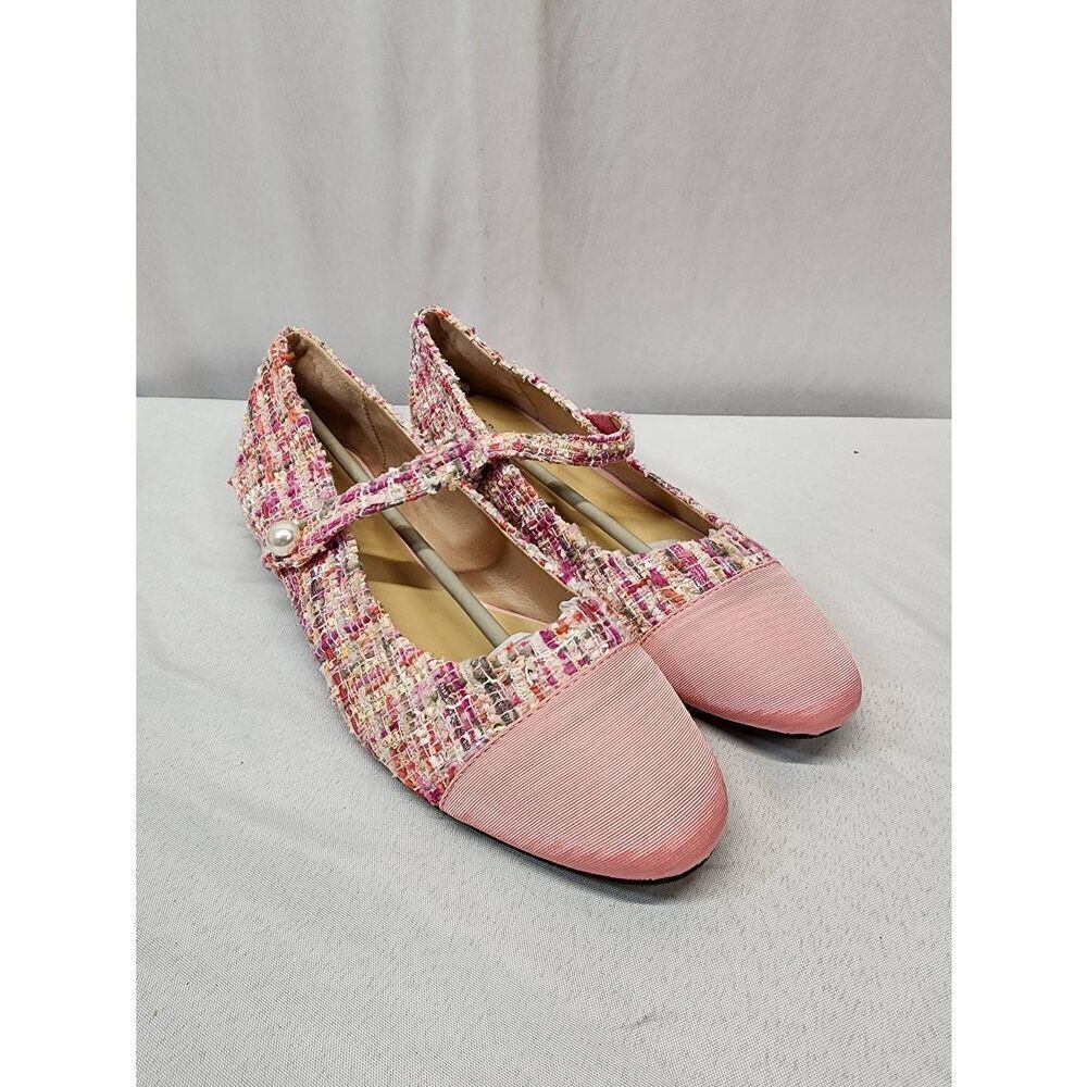C.Paravano Size 42 US 11.5 Women’s Round Toe Ballet Flats with Strap Mary Janes